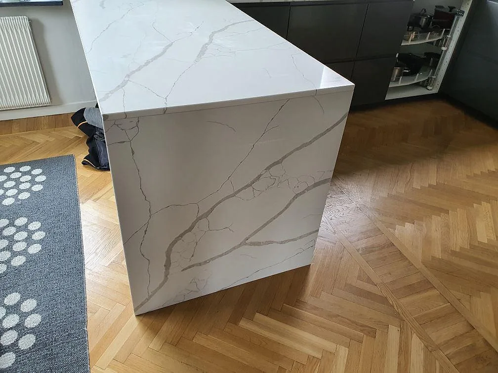 Projekt Technistone Crystal Calacatta Silva - Älvsjö.
