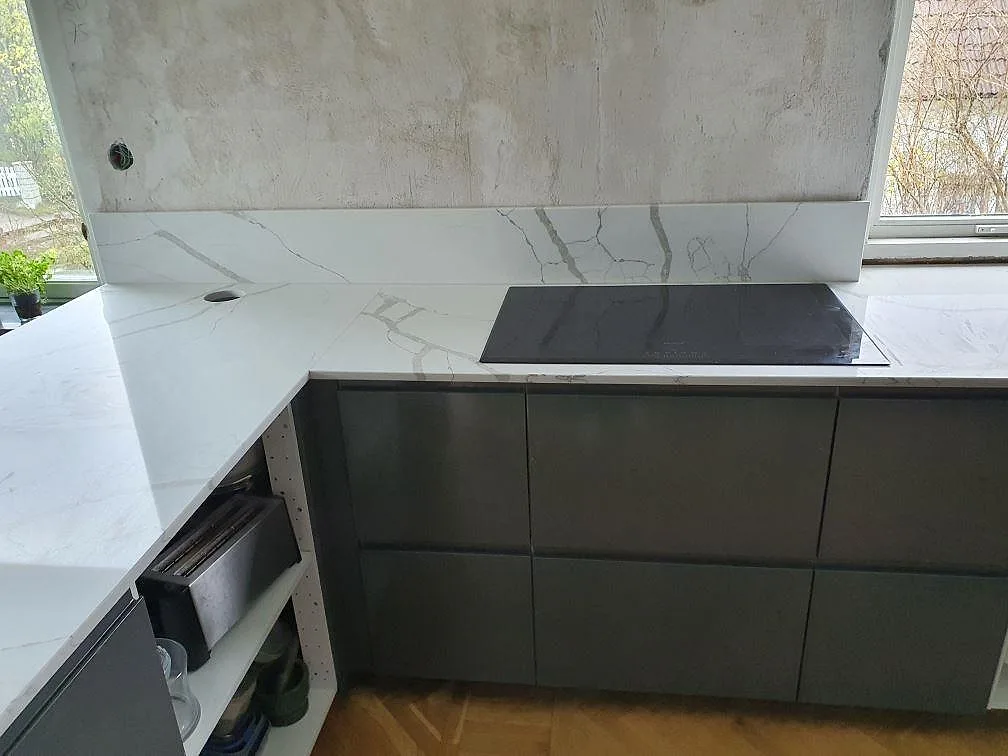 Projekt Technistone Crystal Calacatta Silva - Älvsjö.