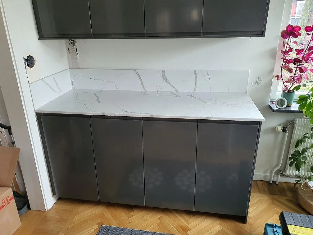 Projekt Technistone Crystal Calacatta Silva - Älvsjö.