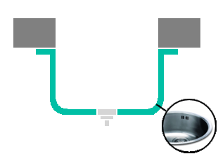 Illustration på undermonterad rund diskho