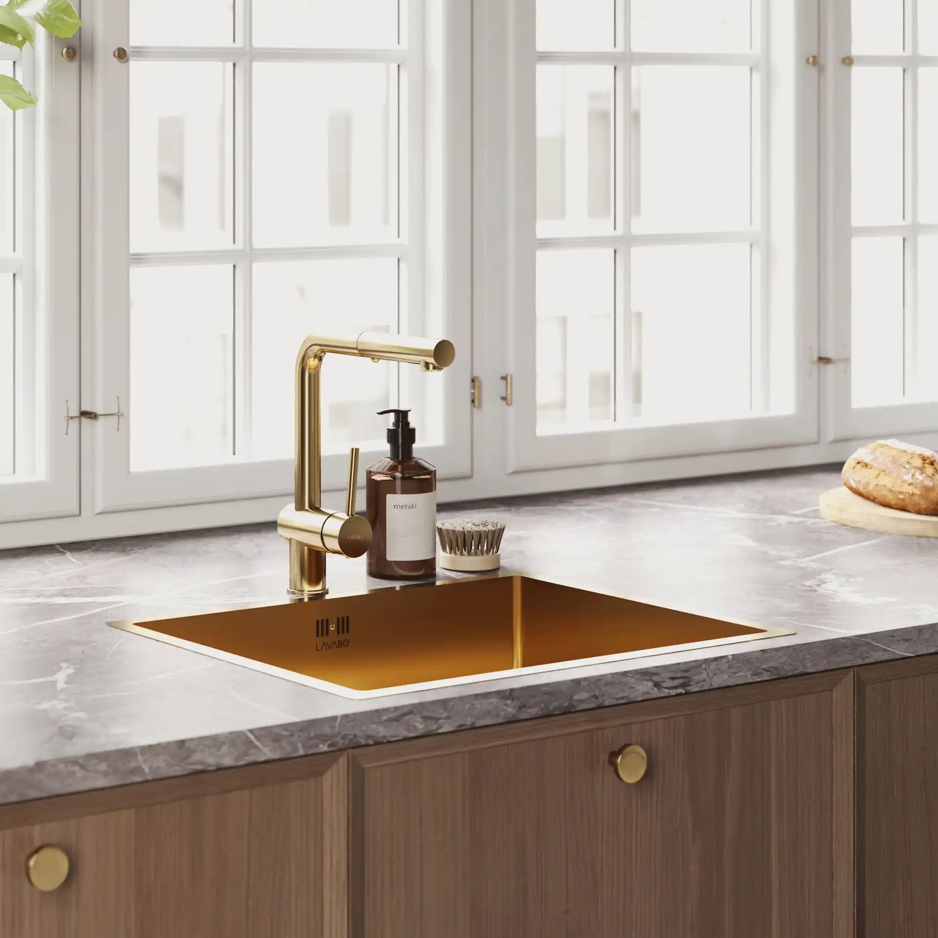 Lavabo Kubus 500 Soft Massiv Mässing